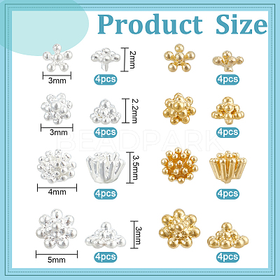 32Pcs 8 Style Brass Cabochon MRMJ-BC0003-43-1