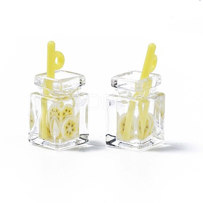 Imitation Drink Resin Pendants CRES-S359-32-1