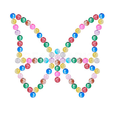 Baking Paint Crackle Glass Bead CCG-PH0002-8mm-02-1