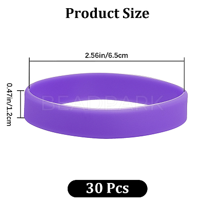 Flat Plain Silicone Cord Bracelet for Men Women BJEW-WH0016-32E-1