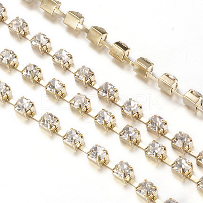 Brass Rhinestone Strass Chains CHC-T002-SS12-01C-1