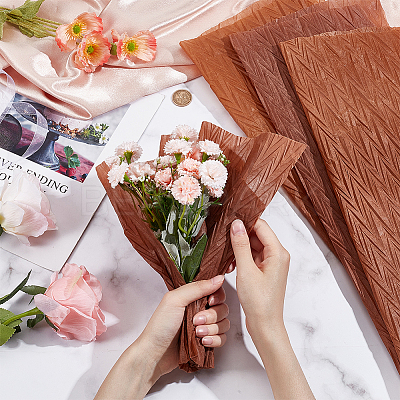 Crepe Paper Flower Packaging Paper AJEW-WH0472-05C-1