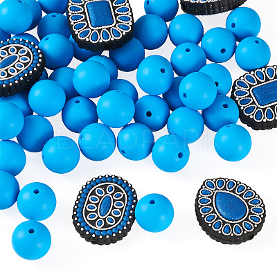 56Pcs 4 Styles Silicone Beads FIND-TA0010-75E-1