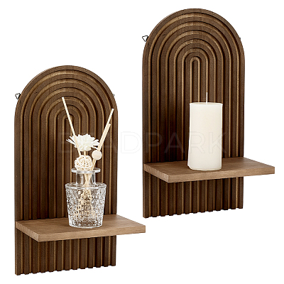 Wood Wall Storage Rack AJEW-WH0796-43B-1