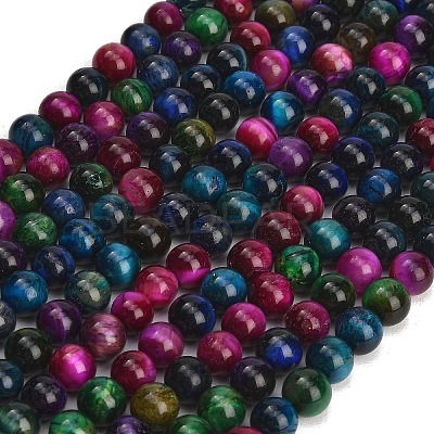 Grade AB Natural Tiger Eye Beads Strands G-F591-18-8mm-06-1