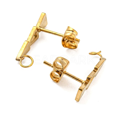 Ion Plating(IP) 304 Stainless Steel Stud Earring Findings STAS-H180-15G-1