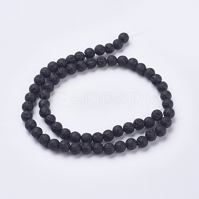 Natural Lava Rock Beads Strands G-J346-37-6mm-1