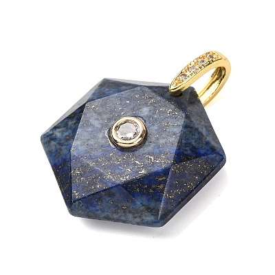 Natural Lapis Lazuli Faceted Pendants G-B188-03G-03-1