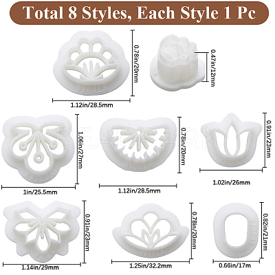 7Pcs 7 Styles Flower & Oval Resin Clay Cutters DIY-CP0010-34-1