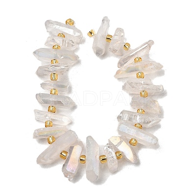 Electroplated Natural Quartz Crystal Beads Strands G-F800-F11-1