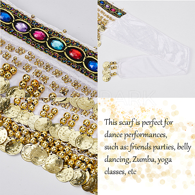 Golden Alloy Three Layers Flat Round Waist Belt AJEW-WH20002-09B-1
