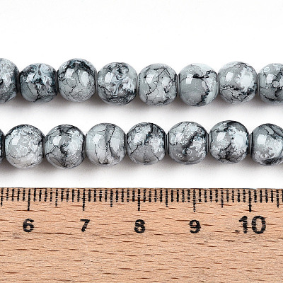 Baking Paint Glass Beads Strands DGLA-N003-8mm-A06-1