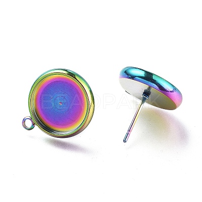 Ion Plating(IP) 304 Stainless Steel Stud Earring Settings STAS-I161-01E-M-1