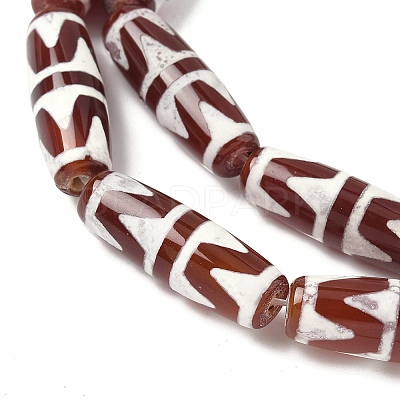 Rice Shape Tibetan Style dZi Beads Strands G-A269-A11-01-1