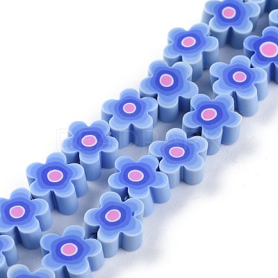 Handmade Flower Polymer Clay Beads Strands CLAY-M003-07-1