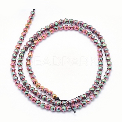 Electroplate Non-magnetic Synthetic Hematite Beads Strands G-L486-C-02-1