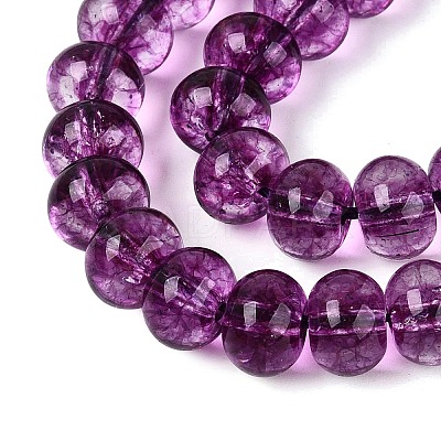 Crackle Transparent Glass Beads Strands GLAA-N074-02B-05-1