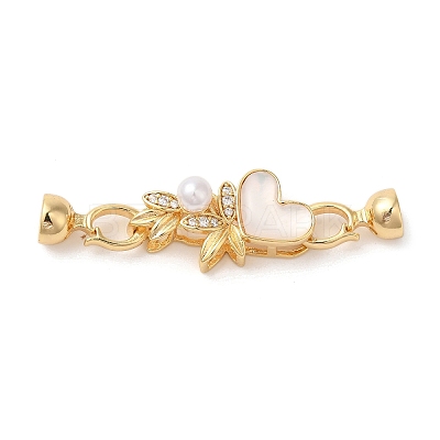 Brass Micro Pave Cubic Zirconia Fold Over Clasps KK-A227-15G-1