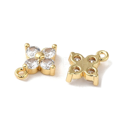 Brass with Glass Rhinestone Charms KK-B079-17G-1