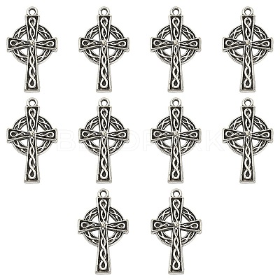 10Pcs Irish Tibetan Style Alloy Pendants PALLOY-YW0001-30-1
