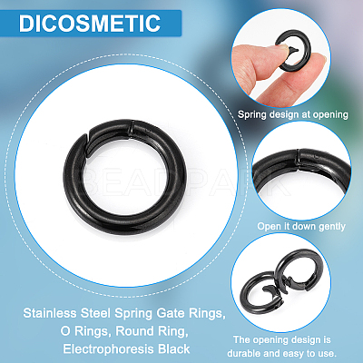 2Pcs 304 Stainless Steel Spring Gate Rings STAS-UN0041-70-1