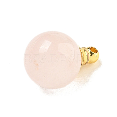 Natural Rose Quartz Perfume Bottle Pendants G-K338-22G-02-1