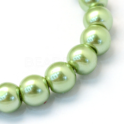 Baking Paint Pearlized Glass Pearl Round Bead Strands HY-Q003-6mm-26-1