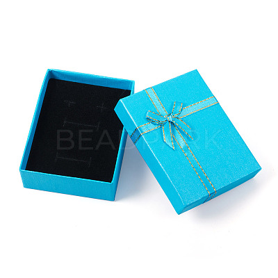 Rectangle Paper Jewelry Set Storage Boxes with Bowknot CON-TAC0014-04A-1