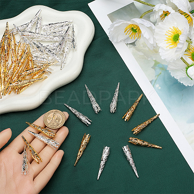 160Pcs 2 Colors Iron Bead Cones IFIN-SC0001-72-1