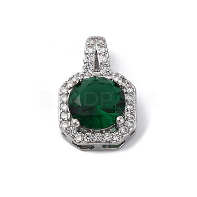 Brass Micro Pave Cubic Zirconia Pendants KK-Q047-01D-1