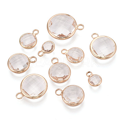 Brass Glass Pendants GLAA-T027-07-1
