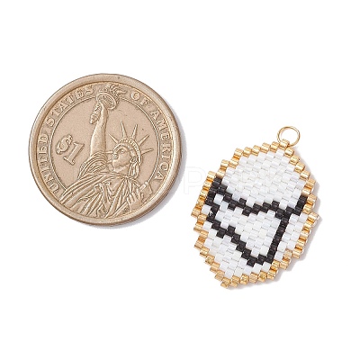 Glass Seed Beaded Twelve Constellations Pendants PALLOY-MZ00891-05-1