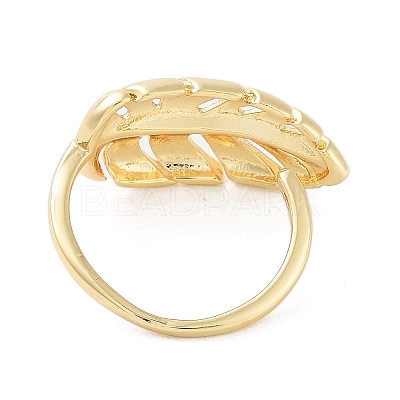 Rack Plating Brass Open Cuff Rings RJEW-M168-11G-1