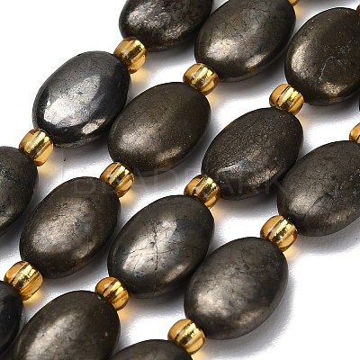 Natural Gold Pyrite/Golden Pyrite Beads Strands G-F833-E01-01-1
