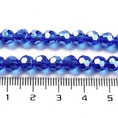 Electroplate Transparent Glass Beads Strands EGLA-A035-T6mm-A21-1