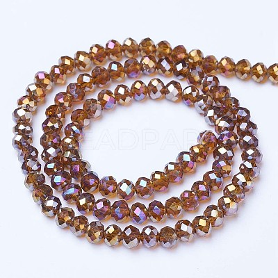Electroplate Glass Beads Strands EGLA-A034-T4mm-B08-1