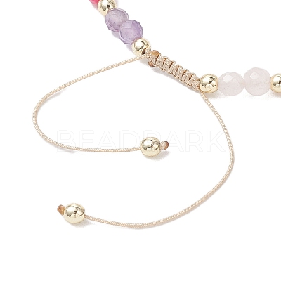 Natural Carnelian & Agate & Rose Quartz & & Cultured Freshwater Pearl Beads Braided Bead Bracelets for Women BJEW-JB12666-03-1
