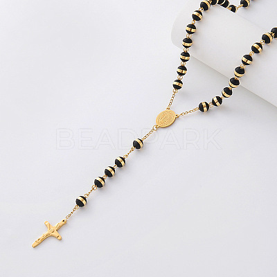 Vintage 304 Stainless Steel Rosary Bead Necklaces SM6488-5-1