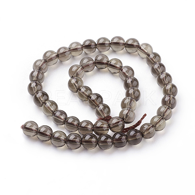 Natural Smoky Quartz Beads Strands G-C076-4mm-4-1