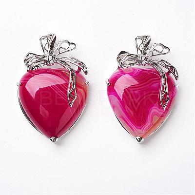 Natural Agate Pendants KK-P103-A12-1