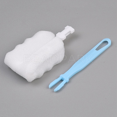 Sponge Bottle Brush with Plastic Handle AJEW-WH0481-478-1