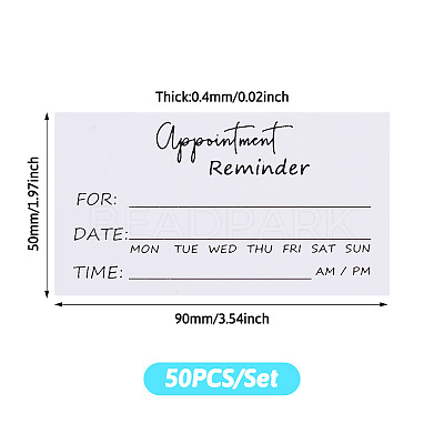 50Pcs Paper Appointment Reminder Cards AJEW-TADJ0001-22-1