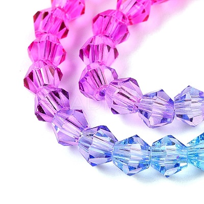 Gradient Color Baking Paint Glass Bead Strands X-DGLA-A039-T6mm-A08-1