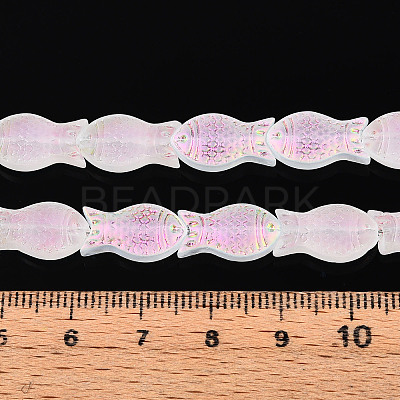 Frosted Glass Beads Strands GLAA-T023-40C-09-1