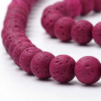 Synthetic Lava Rock Beads Strands G-S247-6mm-M-1-1