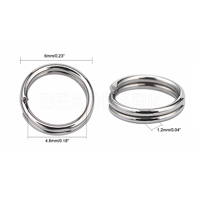 Tarnish Resistant Jewelry Findings Original Color Stainless Steel Split Rings X-STAS-E010-6x1mm-2-1