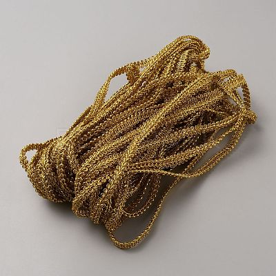 Polyester Metallic Braid Lace Trim OCOR-WH0089-22A-1