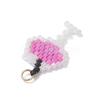 Glass Seed Beaded Pendants PALLOY-MZ00913-03-1