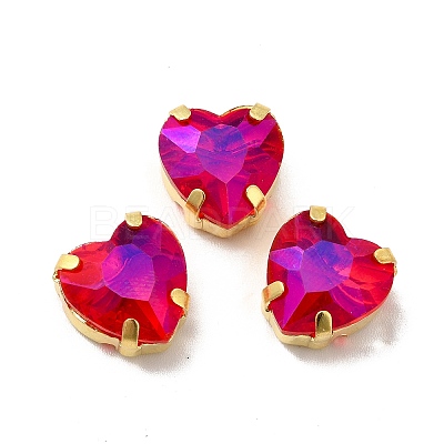 Moonlight Effect Heart Sew on Rhinestone GLAA-P055-05B-G05-1