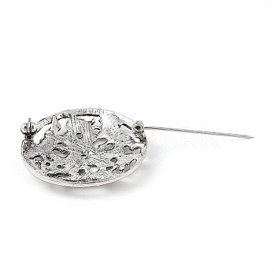 Tibetan Style Alloy Brooches JEWB-O016-03B-AS-1